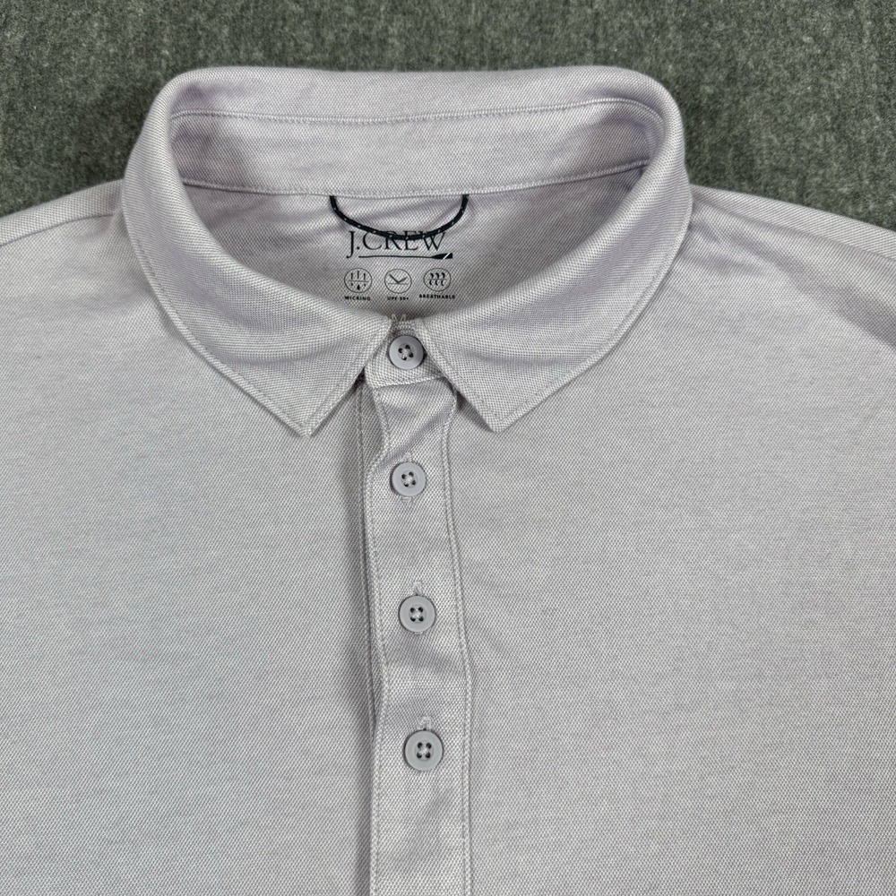 J.Crew Men's Performance Polo Shirt Size M Purple Coolmax Wicking UPF 50+